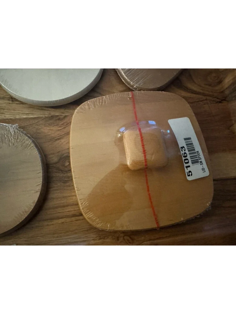 Lot Of 5- Longaberger Lids Only Different Sizes Wood And White Washed